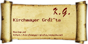 Kirchmayer Gréta névjegykártya